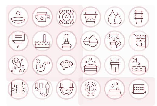 Desbordamiento profesional conjunto con 24 Delgado línea editable retina Listo íconos vector