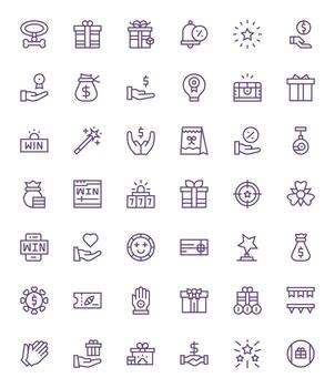 42 Regular Line Display Perfect Icons crafted for Reward Retina Ready applications vector