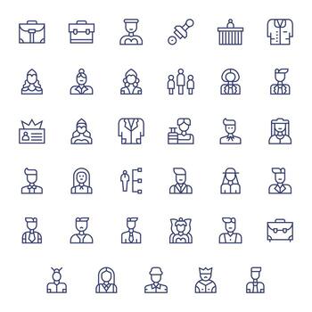 Executive Icon Repository containing 35 Regular Line 64x64 Editable graphics vector