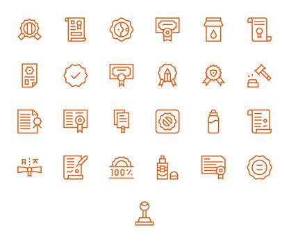 Regular Line Pixel Aligned Icons from Seal Set with 25 Retina Ready Icons vector