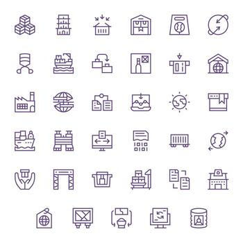 35 Retina Ready Regular Line Icons for Export with Grid Fitted precision vector