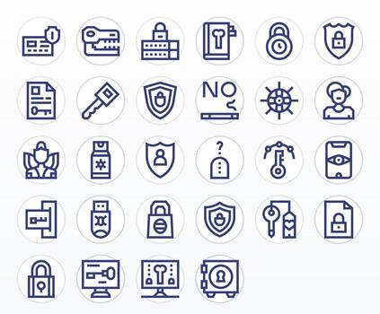28 Icons for Password optimized in Pixel Aligned High Resolution Bold Line resolution vector
