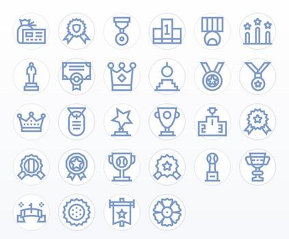 28 Pixel Optimized Bold Line Icons designed for Award Interface vector