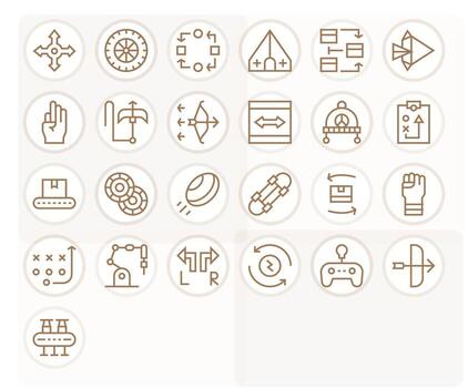 movimiento icono biblioteca con 25 regular línea alto resolución píxel optimizado diseños vector