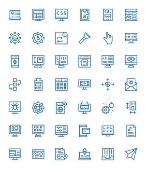 42 regular línea cuadrícula equipado íconos a la medida para solicitud 128x128 interfaz vector