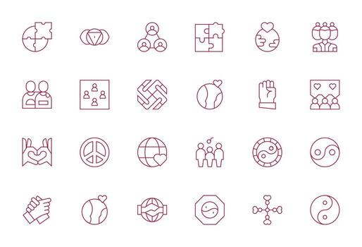 unidad incluso 24 256x256 Delgado línea ilustraciones vector