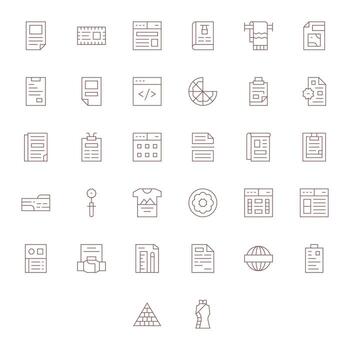 32 Thin Line Editable 128x128 Icons from Template Suite vector