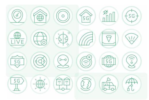 Coverage Ultimate Package with 24 128x128 Thin Line Editable Icons vector