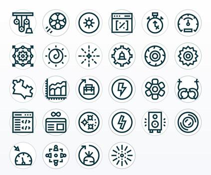 28 monitor Perfecto negrita línea íconos desde dinámica colección vector