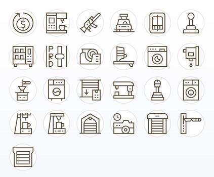 automático exhaustivo haz con 25 píxel optimizado regular línea alto resolución íconos vector