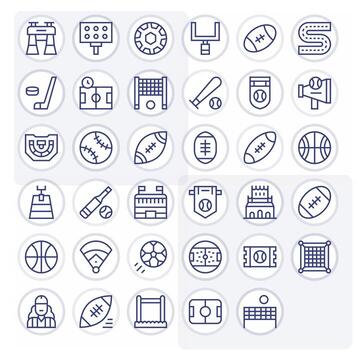 35 High Resolution Regular Line Icons optimized for Stadium Display Perfect display vector