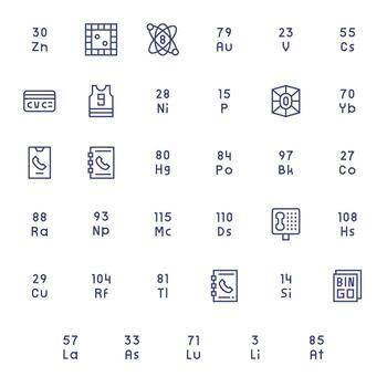 35 detalle mejorado regular línea íconos diseñado para número interfaz vector