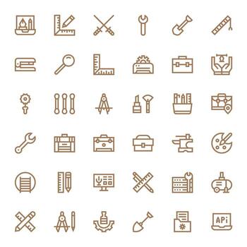 herramientas escalable conjunto presentando 36 editable negrita línea 64 x 64 íconos vector