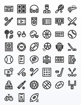 45 píxel Perfecto negrita línea íconos diseñado para jugador interfaz vector