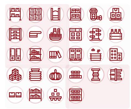 Containers 128x128 Icon Pack with 28 Bold Line Display Perfect Elements vector