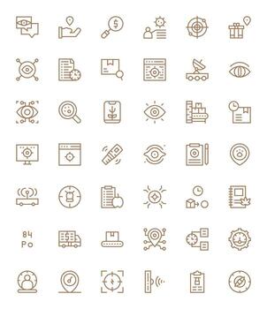 rastreo moderno colección con 42 regular línea alto resolución píxel alineado íconos vector