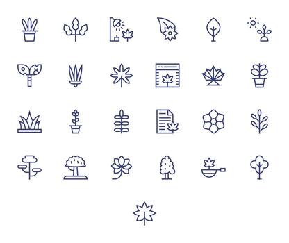 25 High Resolution Regular Line Icons for Leafy with Editable precision vector