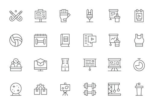 formación icono repositorio conteniendo 24 Delgado línea 256x256 píxel Perfecto gráficos vector