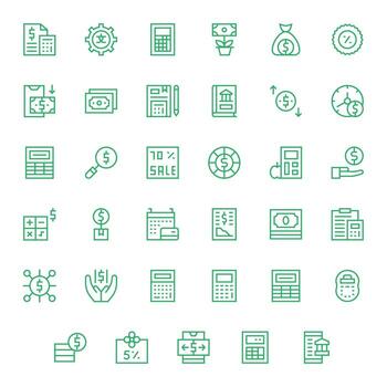 35 Regular Line Display Perfect Icons for Budget Graphics vector