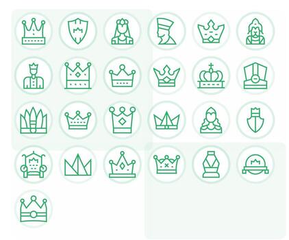 25 Regular Line Display Perfect Icons tailored for Monarch 128x128 interface vector