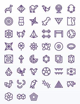 45 negrita línea píxel optimizado íconos para forma gráficos vector