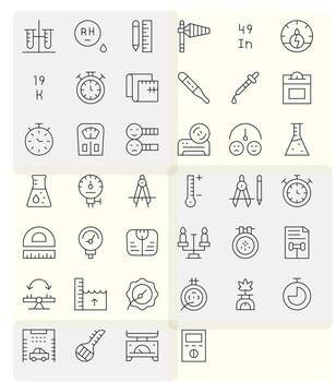 40 Thin Line Editable Designs for Measurement High Resolution Icons vector