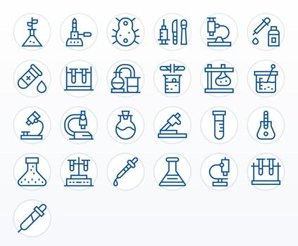25 Editable Regular Line Icons designed for Lab Equipment Interface vector