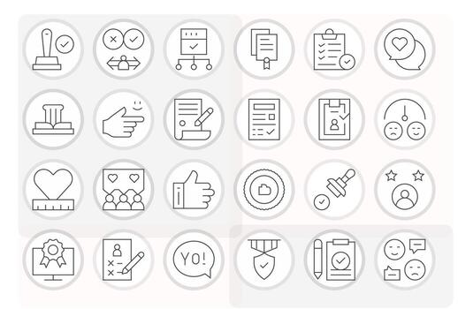 24 Thin Line Icons from Approval in High Resolution Pixel Optimized Quality vector