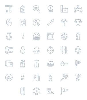 Measurement Icon Set with 40 Thin Line Retina Ready Editable Graphics vector