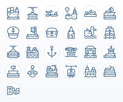 25 Regular Line Pixel Aligned Icons tailored for Dock Retina Ready interface vector