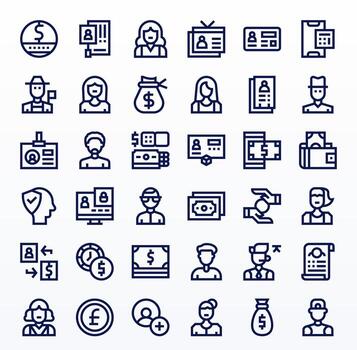 Bold Line Pixel Optimized Icons from Account Set with 36 64x64 Icons vector
