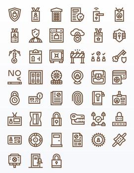 Access Control Ultimate Package with 45 64x64 Bold Line Pixel Aligned Icons vector
