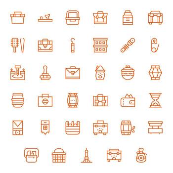 sostener 256x256 icono paquete con 35 regular línea píxel optimizado elementos vector