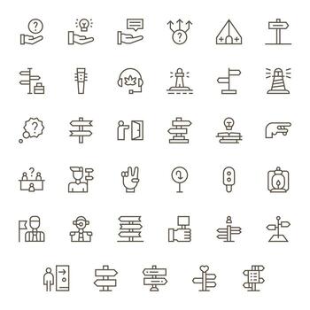 Guidance Icon Arsenal with 35 256x256 Regular Line Display Perfect designs vector
