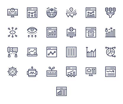 25 regular línea íconos desde analítica en 256x256 detalle mejorado calidad vector