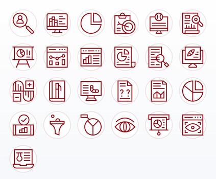 datos análisis icono biblioteca con 25 regular línea 64 x 64 píxel Perfecto diseños vector