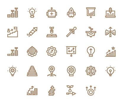 Advancement Icon Toolkit featuring 28 Pixel Aligned High Resolution Bold Line elements vector