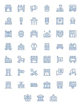 45 Bold Line Icons designed for Public in 64x64 Display Perfect format vector