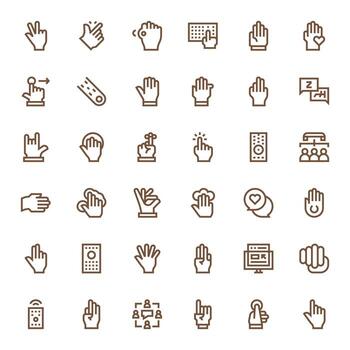36 Bold Line Icons designed for Interact in 256x256 Display Perfect format vector
