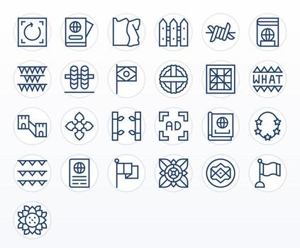 25 Regular Line Icons from Border in Retina Ready Display Perfect Quality vector