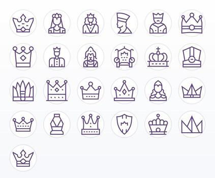 Monarch Graphics Pack including 25 Regular Line High Resolution Editable Icons vector