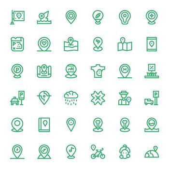 36 Pixel Optimized Bold Line Icons from Spot Collection vector