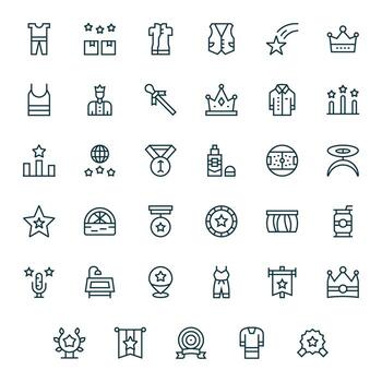 35 256x256 Regular Line Icons for Top with Grid Fitted precision vector