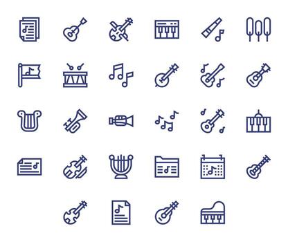 28 Bold Line Icons designed for Melody in 64x64 Pixel Optimized format vector