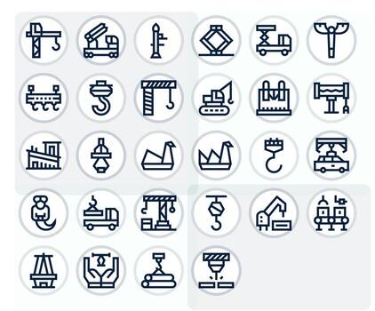 28 Bold Line Icons from Crane in High Resolution Grid Fitted Quality vector