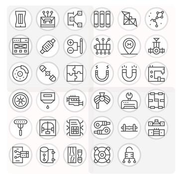 35 regular línea píxel Perfecto íconos para componente gráficos vector