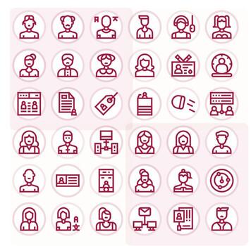 36 Bold Line Grid Fitted Icons tailored for Client High Resolution interface vector