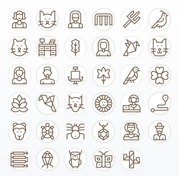 35 High Resolution Icons for Linear with Pixel Optimized Regular Line clarity vector