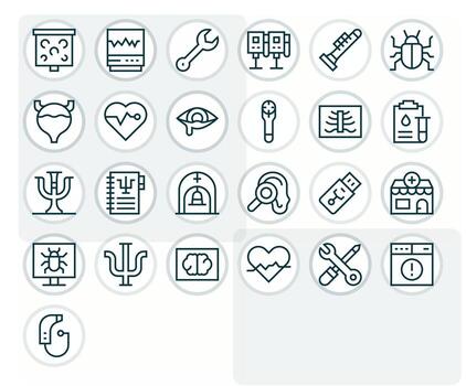 Regular Line Display Perfect Icons from Diagnostic Set with 25 Retina Ready Icons vector