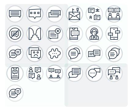 25 Retina Ready Icons for Reply in Pixel Aligned Regular Line Format vector